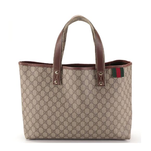 Gucci Handbags - Authentic Gucci Web Loop Tote in GG Supreme Canvas and Leather